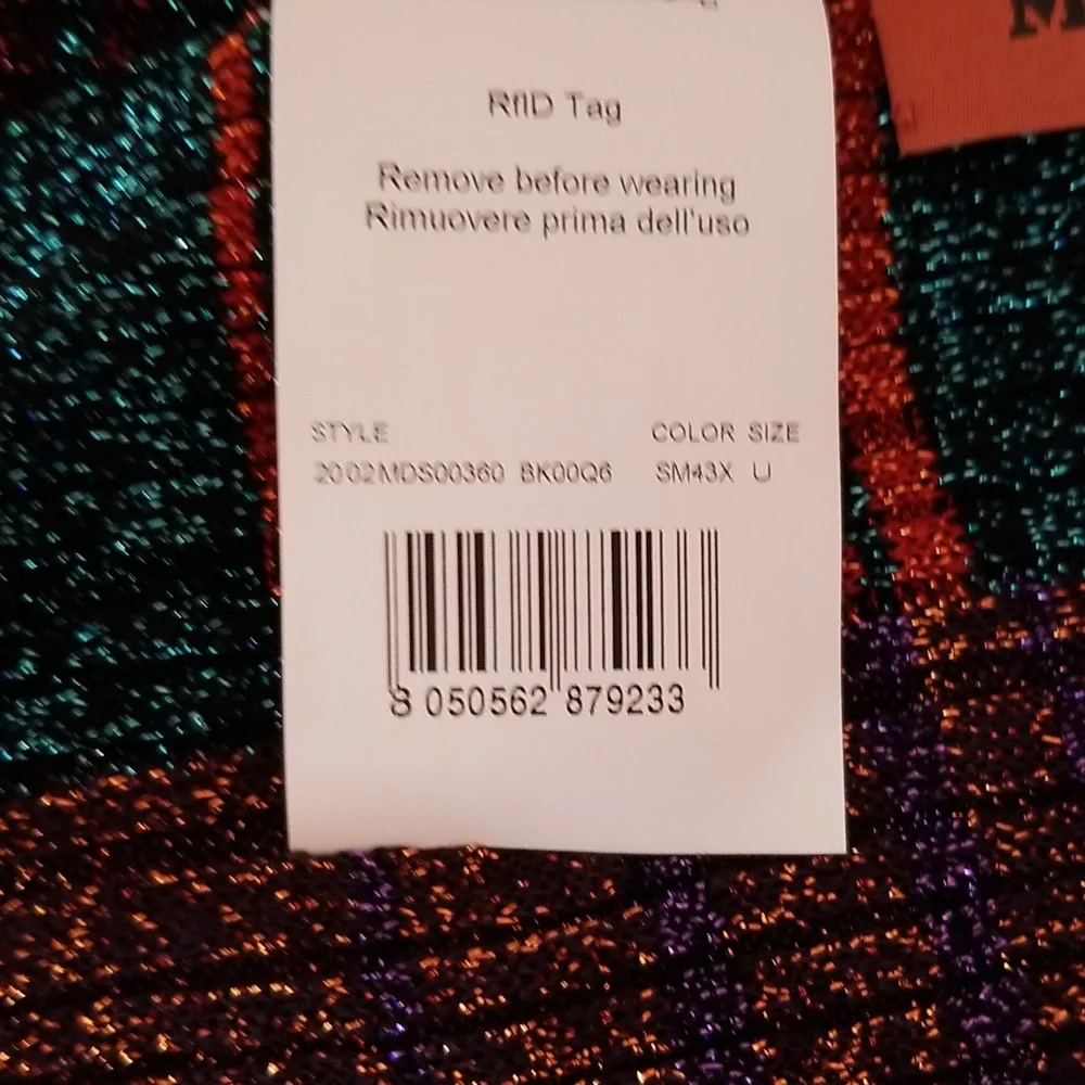 Missoni Metallic Ribbed Knit Bandana Scarf